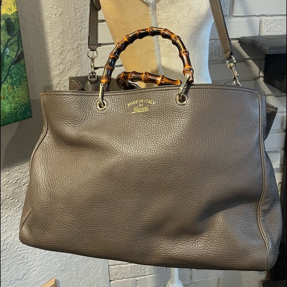 Gucci Large Bamboo Shopper Leather Tote Bag - Picture 5 of 17